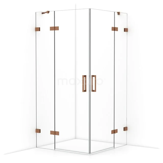 Diamond Shower enclosure | 100x100 cm Copper Clear glass Pivot door Square CDD4646420KP