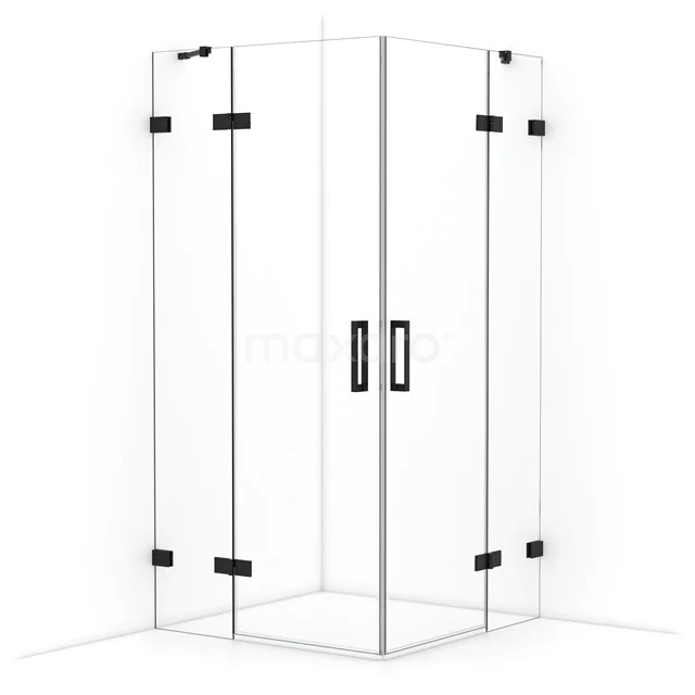 Diamond Shower enclosure | 100x100 cm Matte black Clear glass Pivot door Square CDD4646420MB