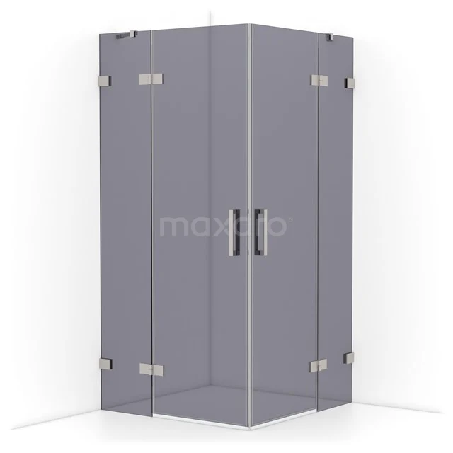 Diamond Shower cabin | 100x100 cm Stainless steel Smoke glass Pivot door Square CDD4646421BR