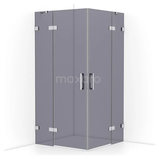 Diamond Shower enclosure | 100x100 cm Chrome Smoke glass Pivot door Square CDD4646421C