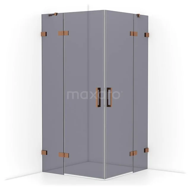 Diamond Shower enclosure | 100x100 cm Copper Smoke glass Pivot door Square CDD4646421KP