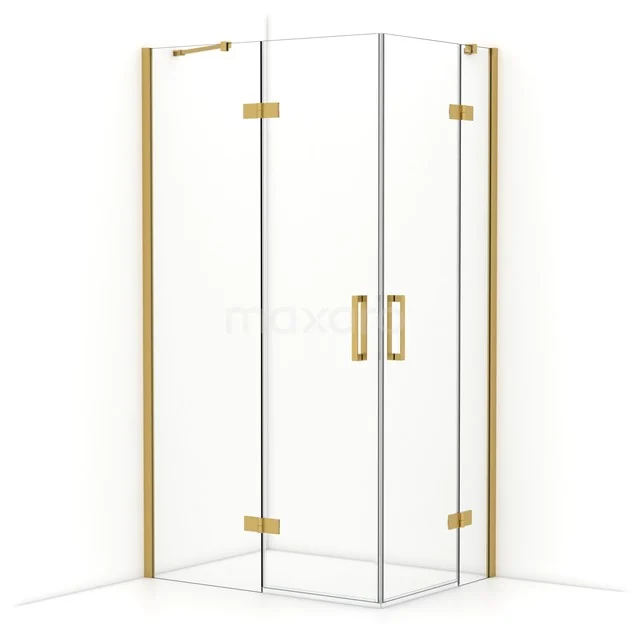 Diamond Shower enclosure | 110x80 cm Gold Clear glass Pivot door Rectangle CDD6535410GG