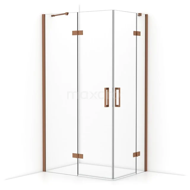 Diamond Shower enclosure | 110x80 cm Copper Clear glass Pivot door Rectangle CDD6535410KP