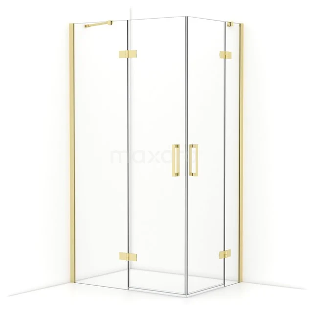 Diamond Shower enclosure | 110x80 cm Light gold Clear glass Pivot door Rectangle CDD6535410LG