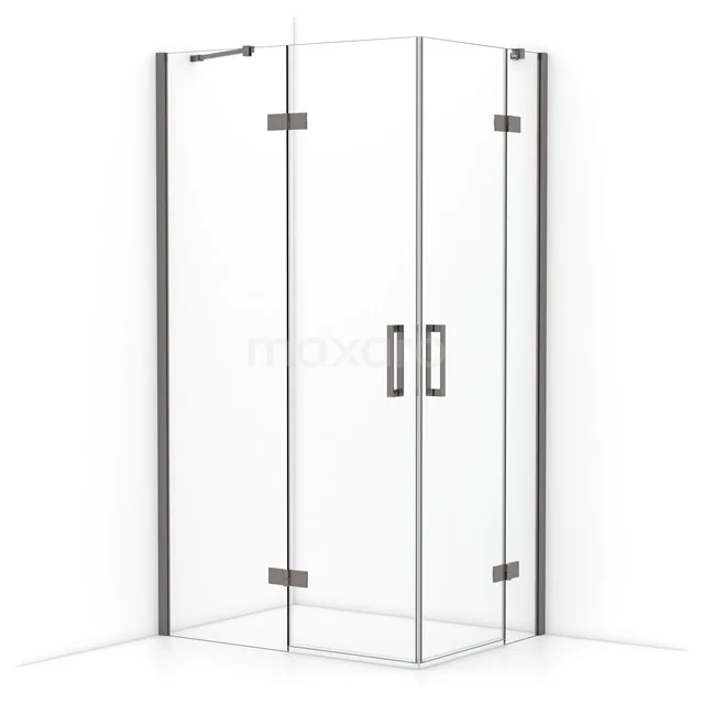 Diamond Shower enclosure | 110x80 cm Black metal Clear glass Pivot door Rectangle CDD6535410ZMN