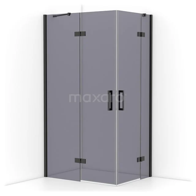 Diamond Shower enclosure | 110x80 cm Black chrome Smoke glass Pivot door Rectangle CDD6535411BCN