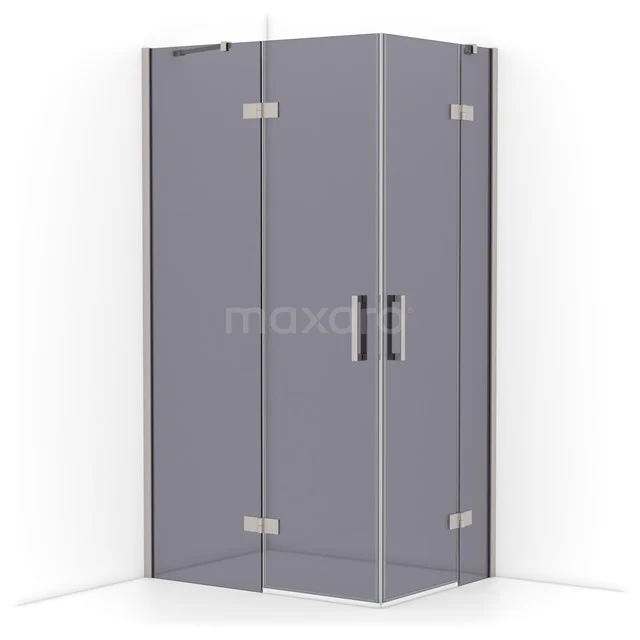 Diamond Shower enclosure | 110x80 cm Stainless steel Smoke glass Pivot door Rectangle CDD6535411BR