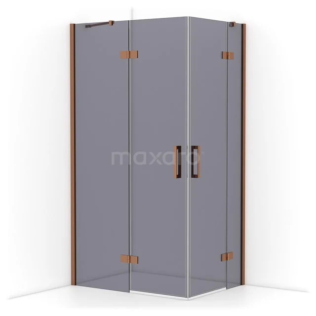 Diamond Duschkabine | 110x80 cm Kupfer Drehtür Rechteck CDD6535411KP