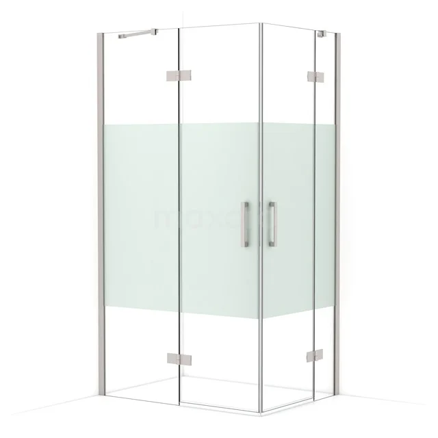 Diamond Shower enclosure | 110x80 cm Stainless steel Clear with matt strip Pivot door Rectangle CDD6535413BR