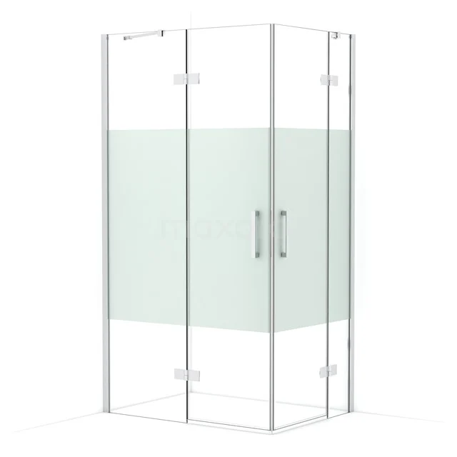 Diamond Shower enclosure | 110x80 cm Chrome Clear with matt strip Pivot door Rectangle CDD6535413C