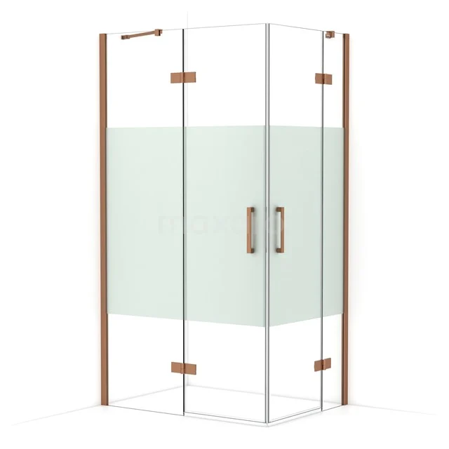 Diamond Shower enclosure | 110x80 cm Copper Clear with matt strip Pivot door Rectangle CDD6535413KP