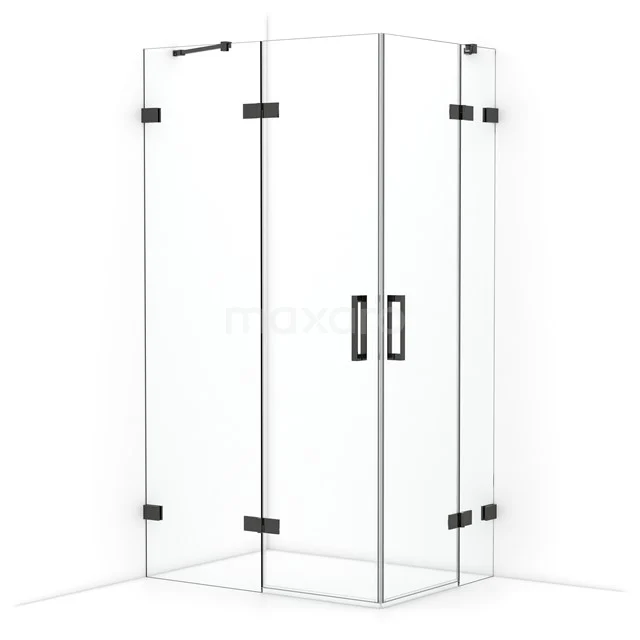 Diamond Shower cabin | 110x80 cm Black chrome Clear glass Pivot door Rectangle CDD6535420BC