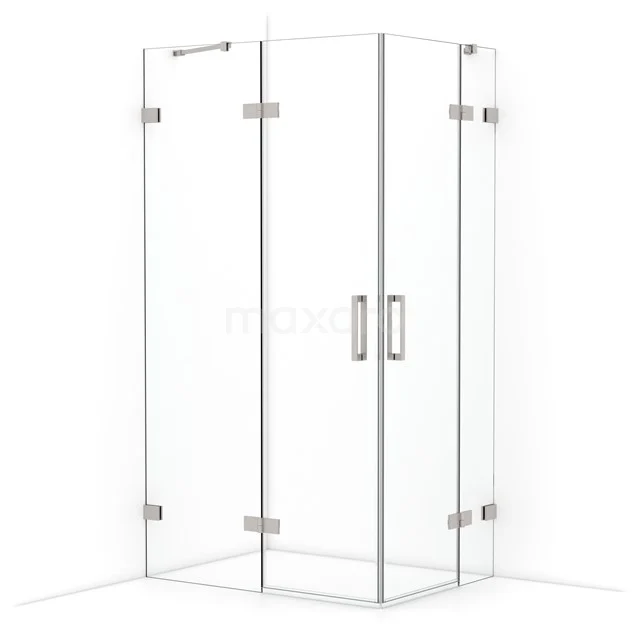 Diamond Shower enclosure | 110x80 cm Stainless steel Clear glass Pivot door Rectangle CDD6535420BR