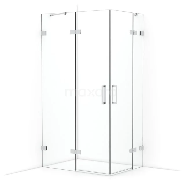 Diamond Shower enclosure | 110x80 cm Chrome Clear glass Pivot door Rectangle CDD6535420C