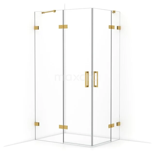 Diamond Shower enclosure | 110x80 cm Gold Clear glass Pivot door Rectangle CDD6535420GG