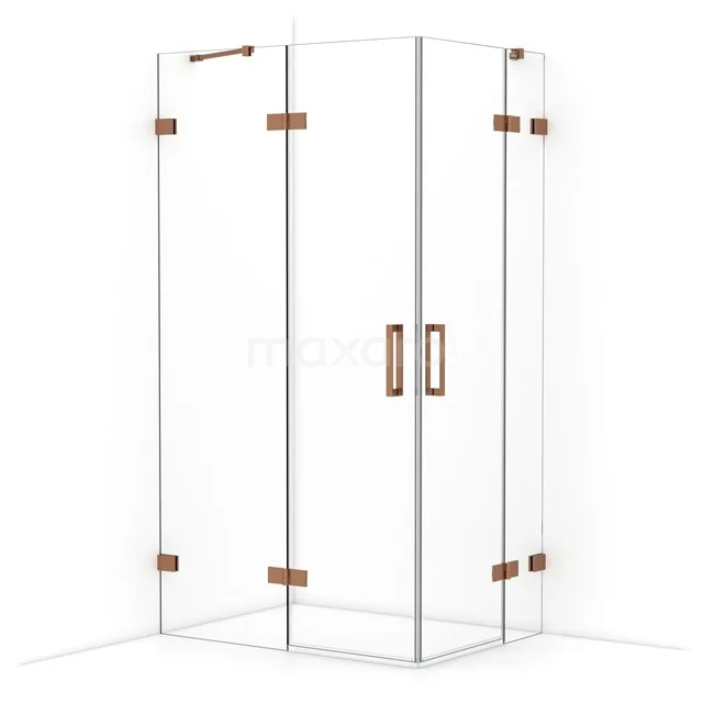 Diamond Shower cabin | 110x80 cm Copper Clear glass Pivot door Rectangle CDD6535420KP