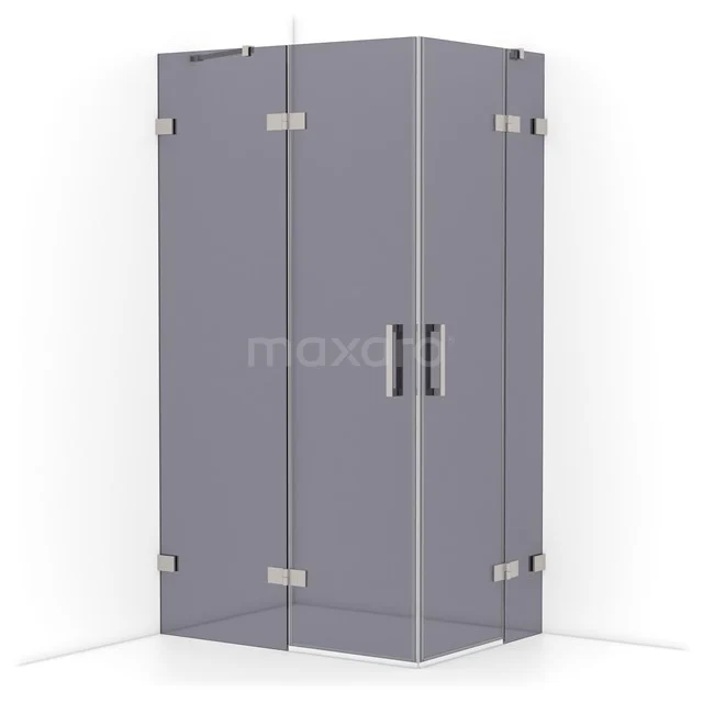 Diamond Shower cabin | 110x80 cm Stainless steel Smoke glass Pivot door Rectangle CDD6535421BR