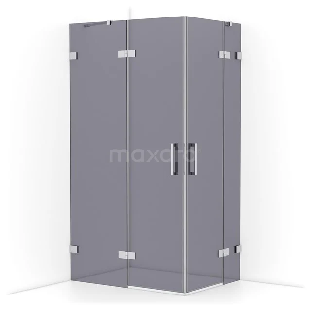 Diamond Shower enclosure | 110x80 cm Chrome Smoke glass Pivot door Rectangle CDD6535421C