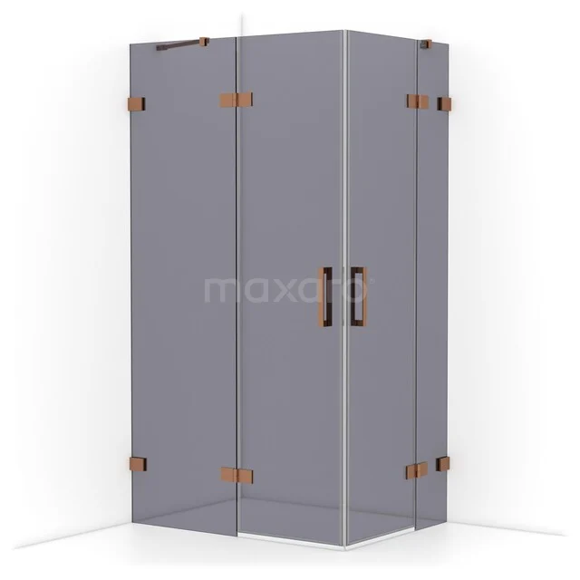 Diamond Shower enclosure | 110x80 cm Copper Smoke glass Pivot door Rectangle CDD6535421KP