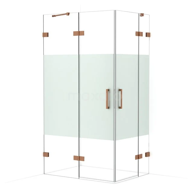 Diamond Shower enclosure | 110x80 cm Copper Clear with matt strip Pivot door Rectangle CDD6535423KP
