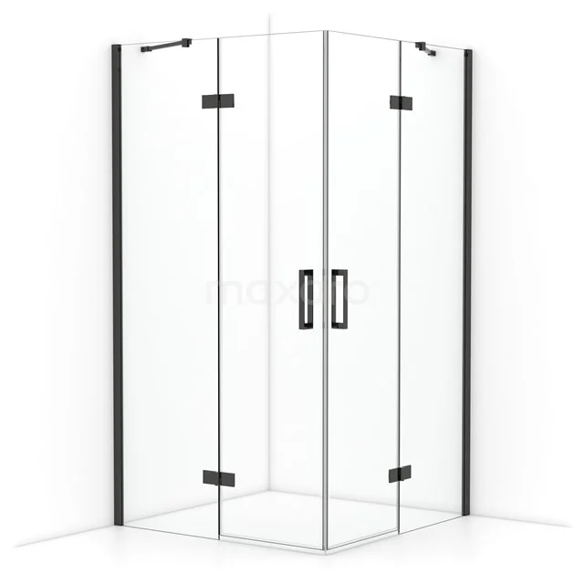 Diamond Shower enclosure | 110x110 cm Black chrome Clear glass Pivot door Square CDD6565410BCN