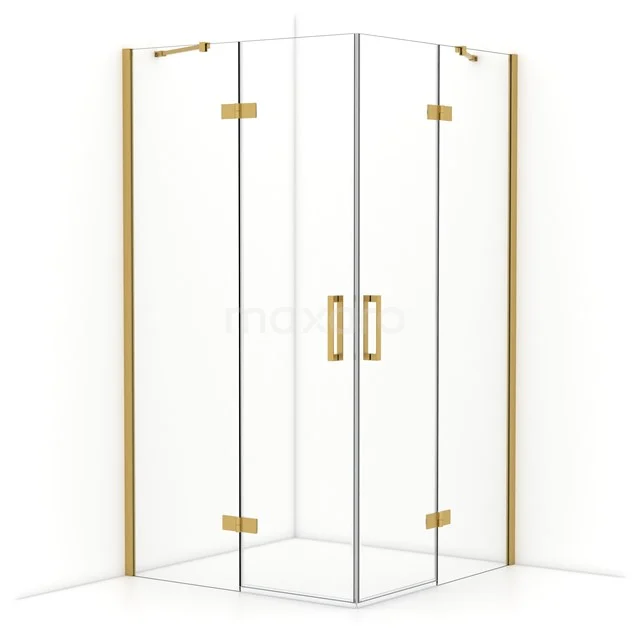 Diamond Shower cabin | 110x110 cm Gold Clear glass Pivot door Square CDD6565410GG
