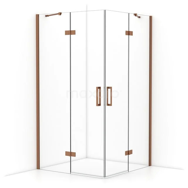Diamond Shower enclosure | 110x110 cm Copper Clear glass Pivot door Square CDD6565410KP