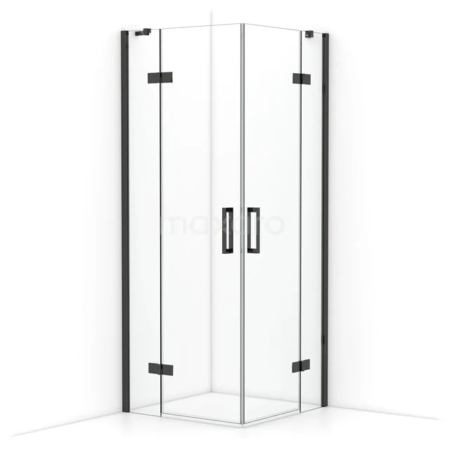 Diamond Shower enclosure | 80x80 cm Black chrome Clear glass Pivot door Square CDD3535410BCN