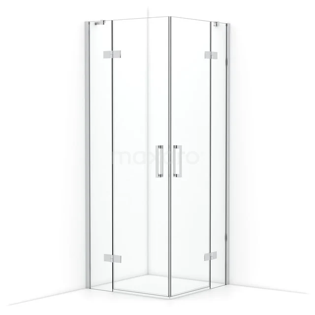 Diamond Shower enclosure | 80x80 cm Chrome Clear glass Pivot door Square CDD3535410C