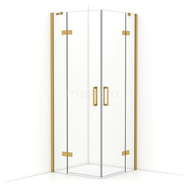 Diamond Shower enclosure | 80x80 cm Gold Clear glass Pivot door Square CDD3535410GG