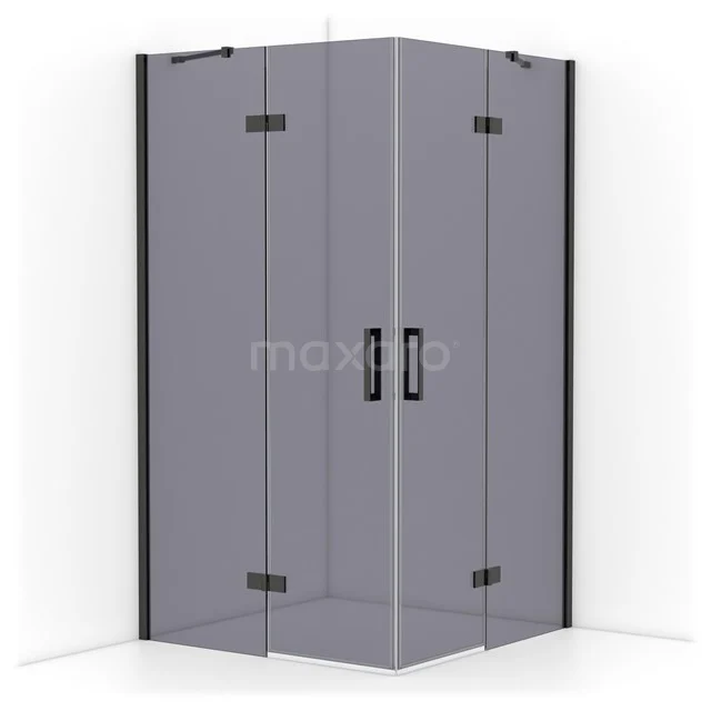 Diamond Shower enclosure | 110x110 cm Black chrome Smoke glass Pivot door Square CDD6565411BCN