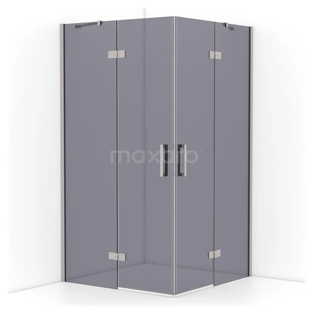 Diamond Shower enclosure | 110x110 cm Stainless steel Smoke glass Pivot door Square CDD6565411BR