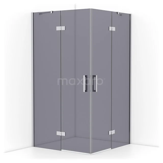 Diamond Shower enclosure | 110x110 cm Chrome Smoke glass Pivot door Square CDD6565411C