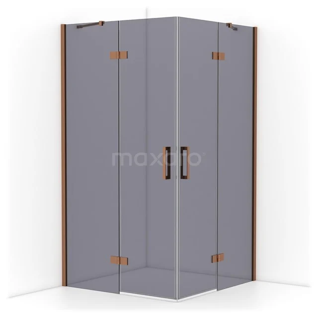 Diamond Shower enclosure | 110x110 cm Copper Smoke glass Pivot door Square CDD6565411KP