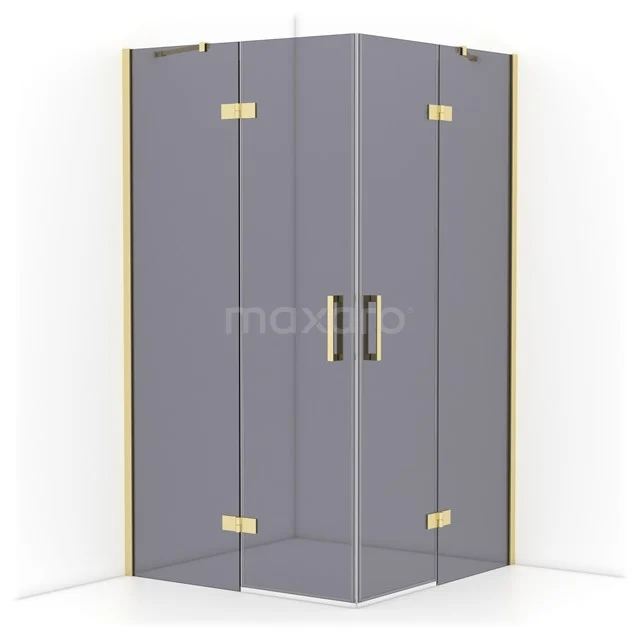 Diamond Shower cabin | 110x110 cm Light gold Smoke glass Pivot door Square CDD6565411LG