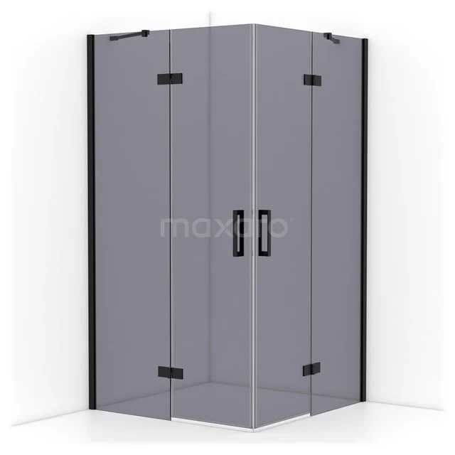 Diamond Shower cabin | 110x110 cm Matte black Smoke glass Pivot door Square CDD6565411MB