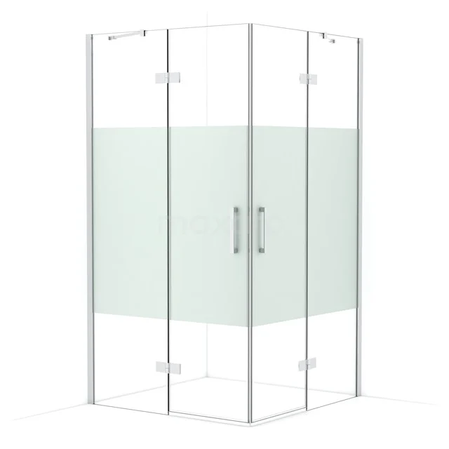 Diamond Shower enclosure | 110x110 cm Chrome Clear with matt strip Pivot door Square CDD6565413C