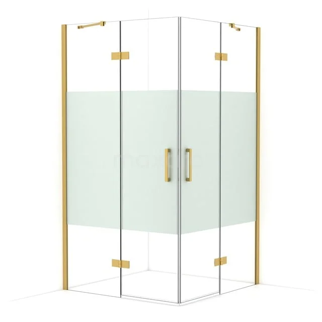 Diamond Duschkabine | 110x110 cm Gold Drehtür Quadrat CDD6565413GG
