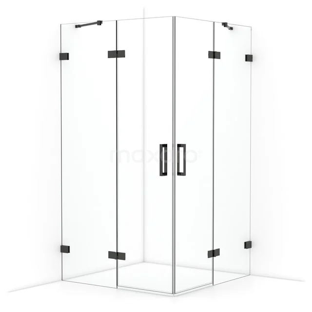Diamond Shower enclosure | 110x110 cm Black chrome Clear glass Pivot door Square CDD6565420BC
