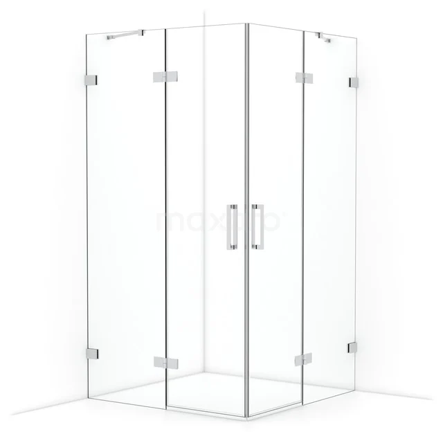 Diamond Shower enclosure | 110x110 cm Chrome Clear glass Pivot door Square CDD6565420C