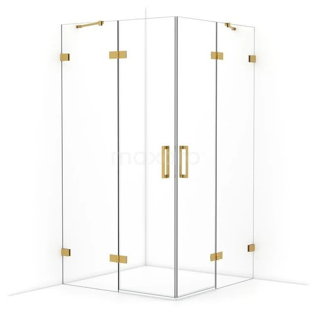 Diamond Shower enclosure | 110x110 cm Gold Clear glass Pivot door Square CDD6565420GG