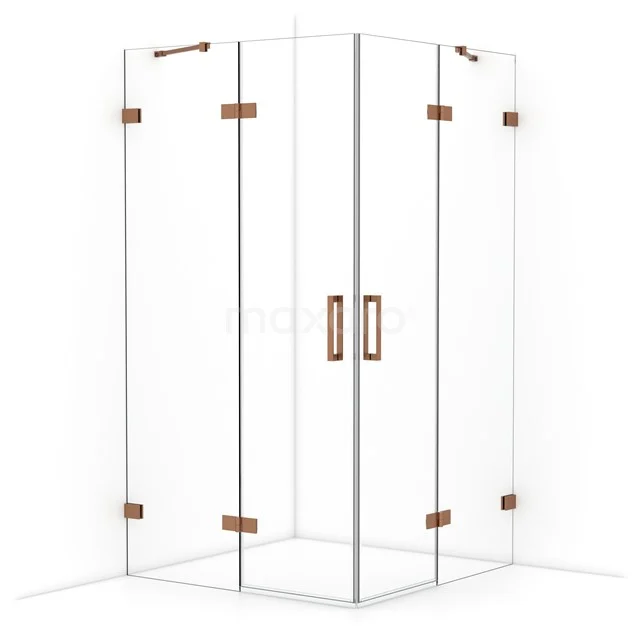 Diamond Shower enclosure | 110x110 cm Copper Clear glass Pivot door Square CDD6565420KP
