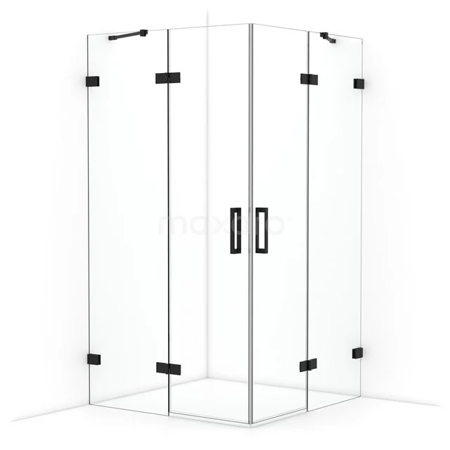 Diamond Shower enclosure | 110x110 cm Matte black Clear glass Pivot door Square CDD6565420MB