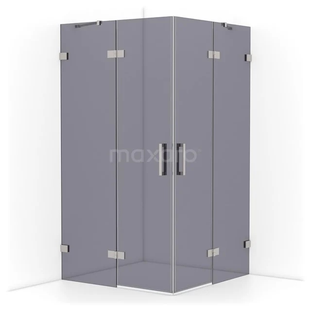 Diamond Shower cabin | 110x110 cm Stainless steel Smoke glass Pivot door Square CDD6565421BR