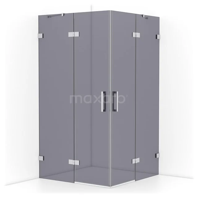 Diamond Shower enclosure | 110x110 cm Chrome Smoke glass Pivot door Square CDD6565421C