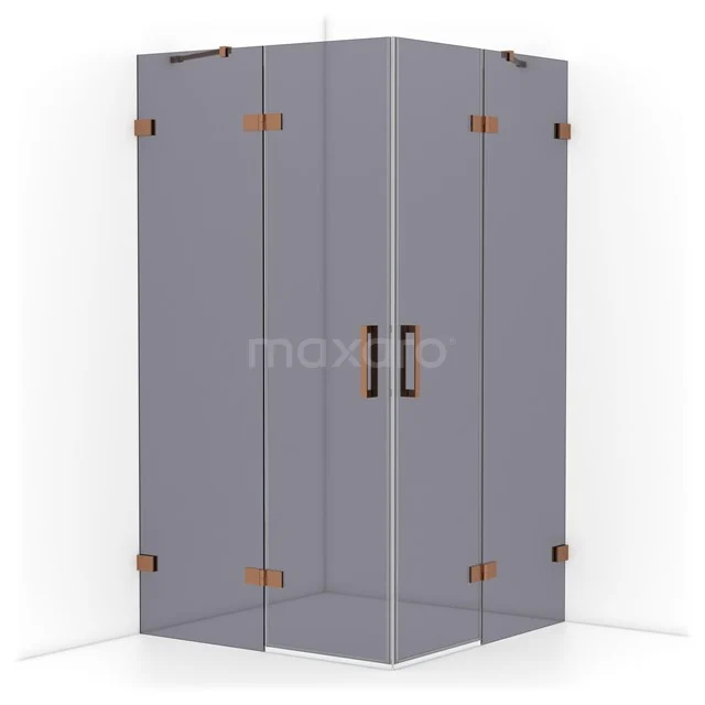 Diamond Shower enclosure | 110x110 cm Copper Smoke glass Pivot door Square CDD6565421KP