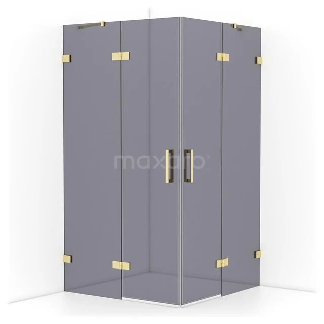Diamond Shower enclosure | 110x110 cm Light gold Smoke glass Pivot door Square CDD6565421LG