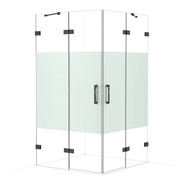 Diamond Duschkabine | 110x110 cm Schwarzchrom Drehtür Quadrat CDD6565423BC