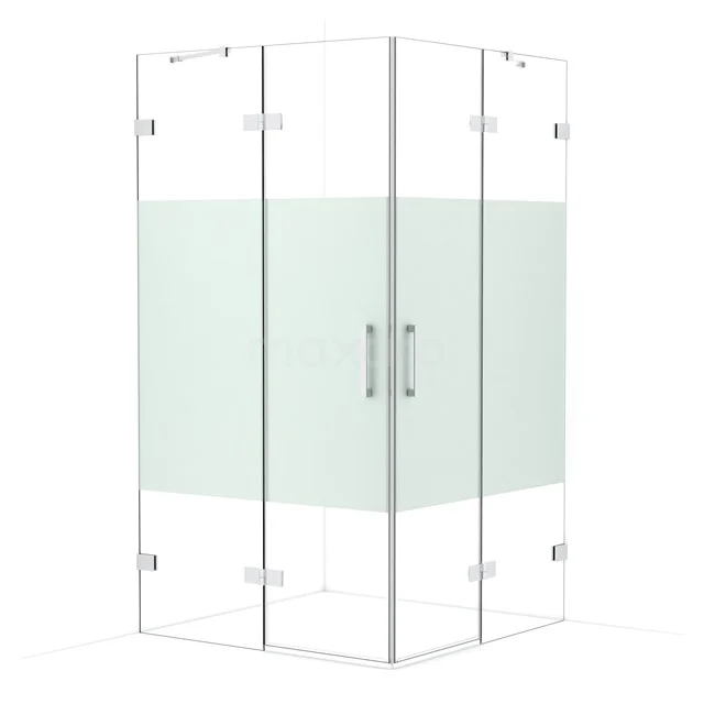 Diamond Shower enclosure | 110x110 cm Chrome Clear with matt strip Pivot door Square CDD6565423C