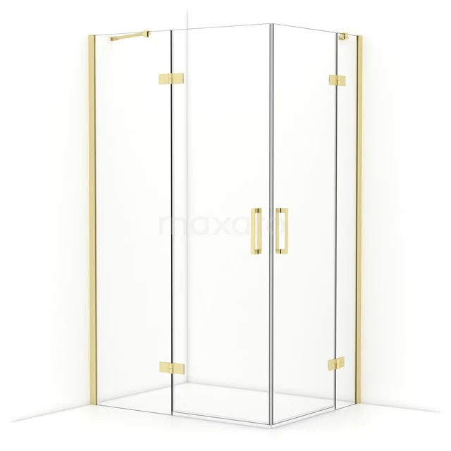 Diamond Shower cabin | 120x90 cm Light gold Clear glass Pivot door Rectangle CDD6636410LG